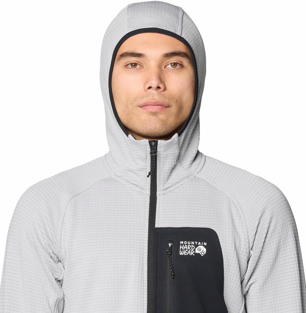 imageMountain Hardwear mens Polartec Power Grid Full Zip HoodyGlacial Heather