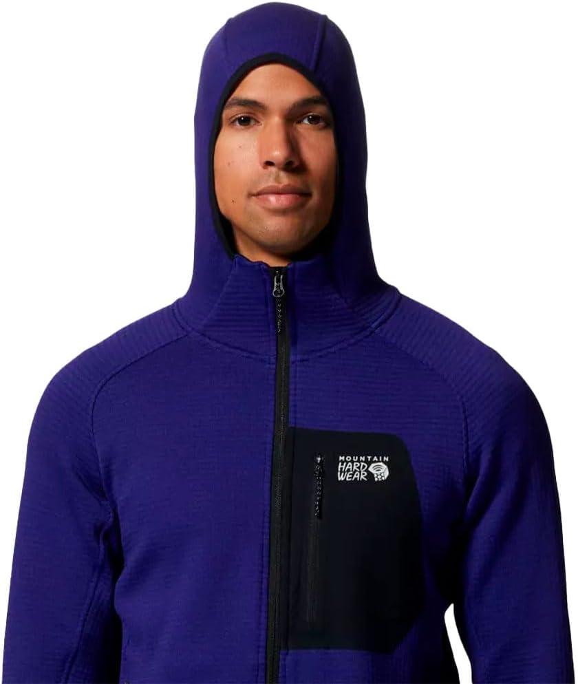 imageMountain Hardwear mens Polartec Power Grid Full Zip HoodyKlein Blue Heather New 2024