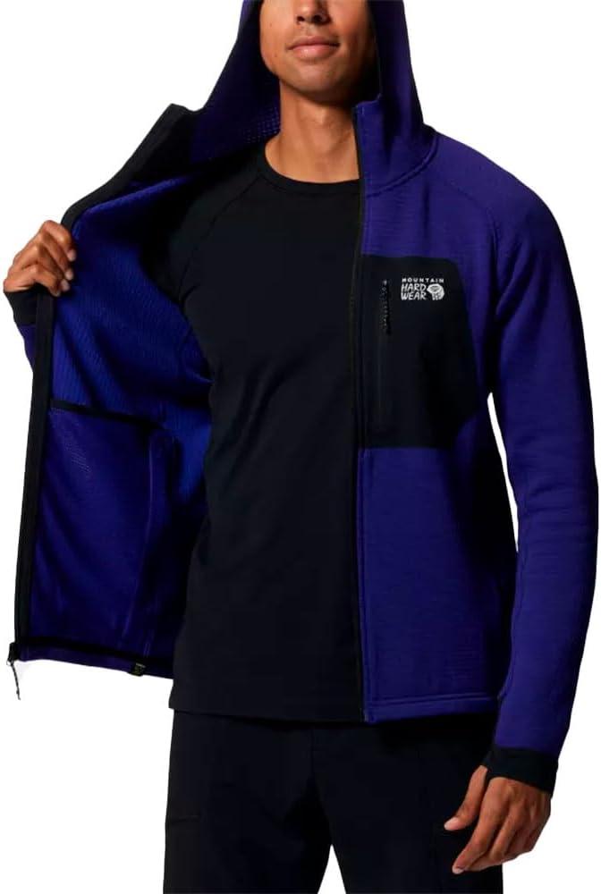 imageMountain Hardwear mens Polartec Power Grid Full Zip HoodyKlein Blue Heather New 2024