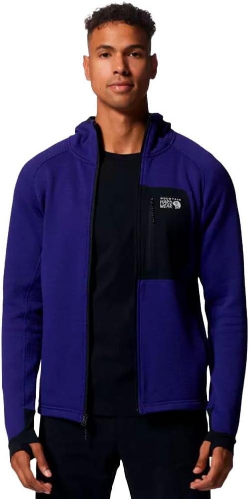 imageMountain Hardwear mens Polartec Power Grid Full Zip HoodyKlein Blue Heather New 2024