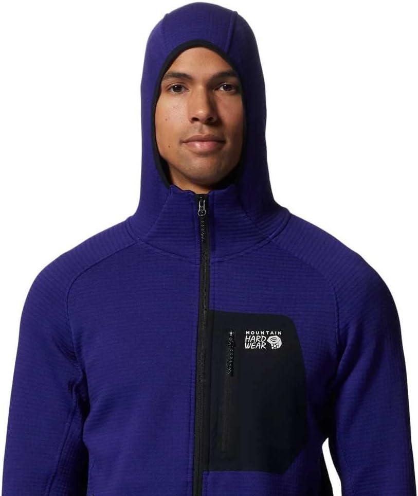 imageMountain Hardwear mens Polartec Power Grid Full Zip HoodyKlein Blue Heather