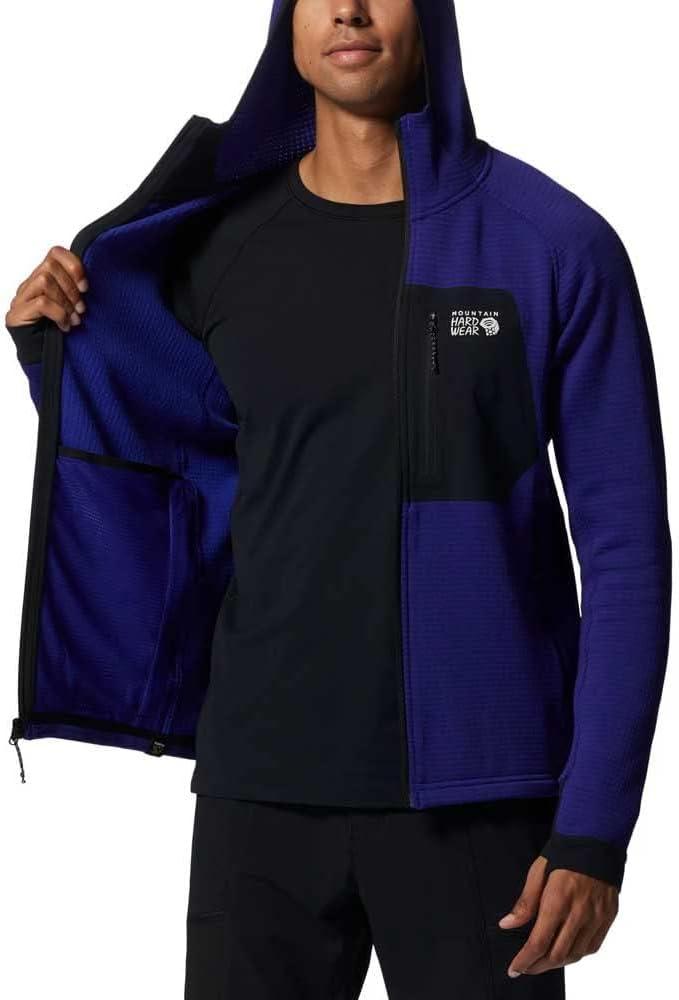 imageMountain Hardwear mens Polartec Power Grid Full Zip HoodyKlein Blue Heather