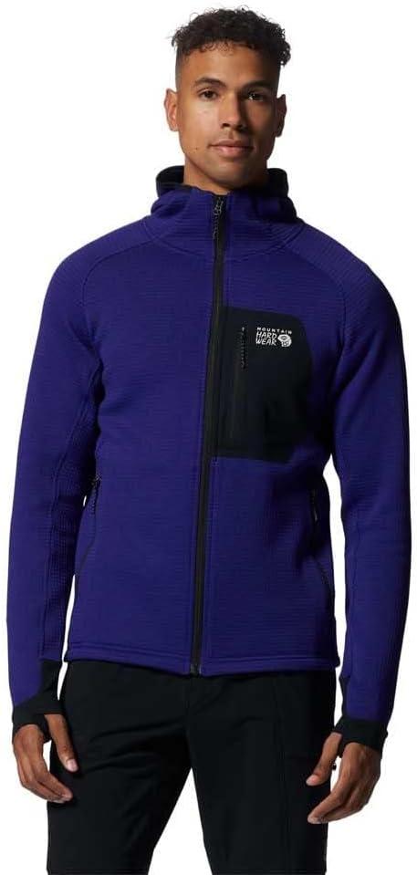 imageMountain Hardwear mens Polartec Power Grid Full Zip HoodyKlein Blue Heather