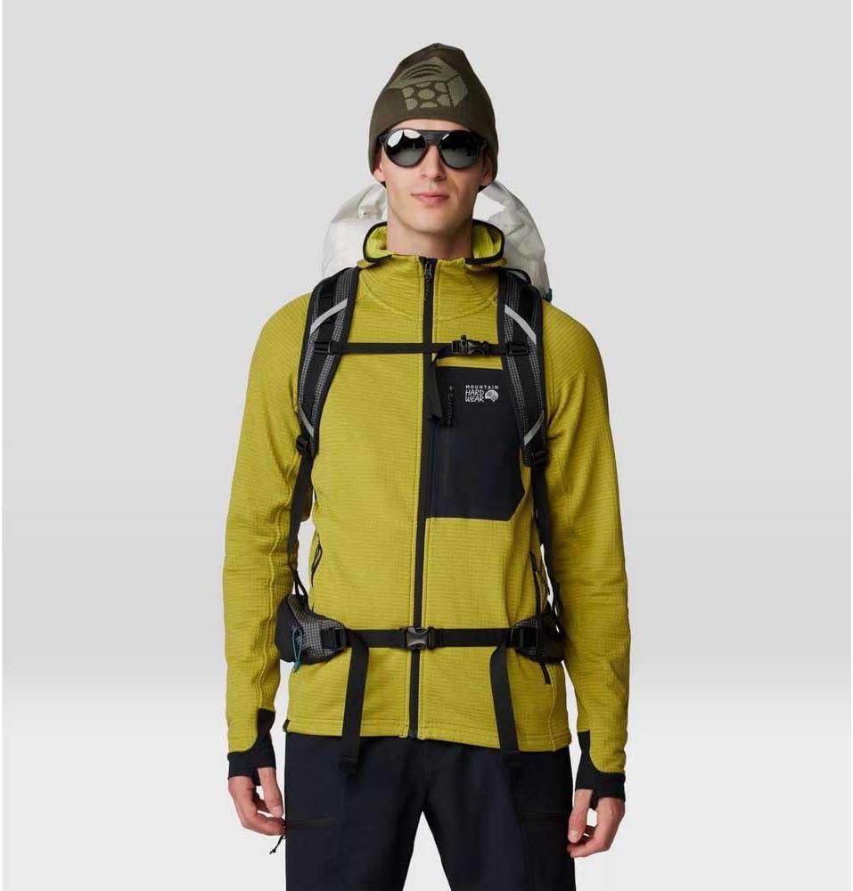imageMountain Hardwear mens Polartec Power Grid Full Zip HoodyMoon Moss Heather New 2024