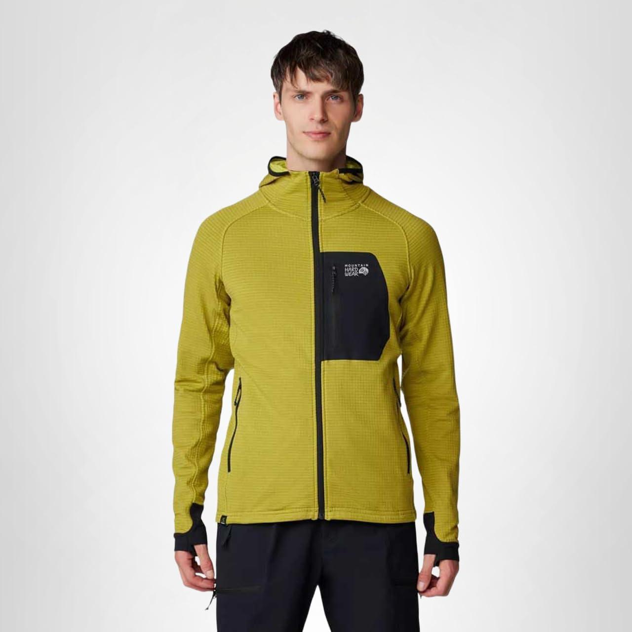 imageMountain Hardwear mens Polartec Power Grid Full Zip HoodyMoon Moss Heather New 2024