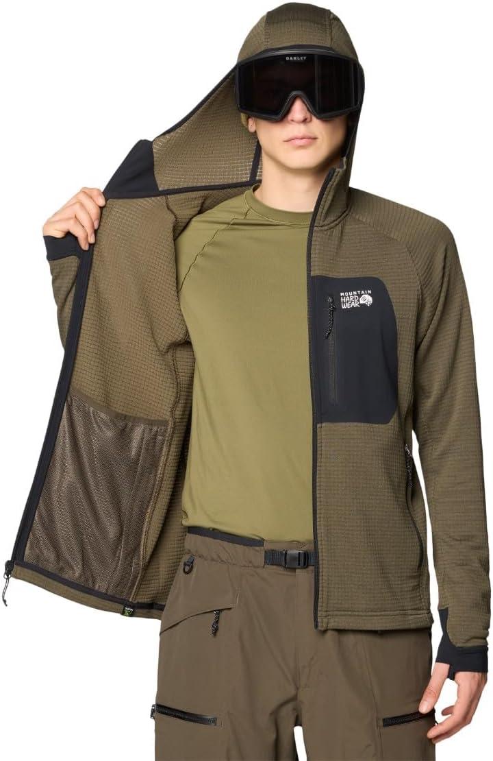 imageMountain Hardwear mens Polartec Power Grid Full Zip HoodyRidgeline Heather