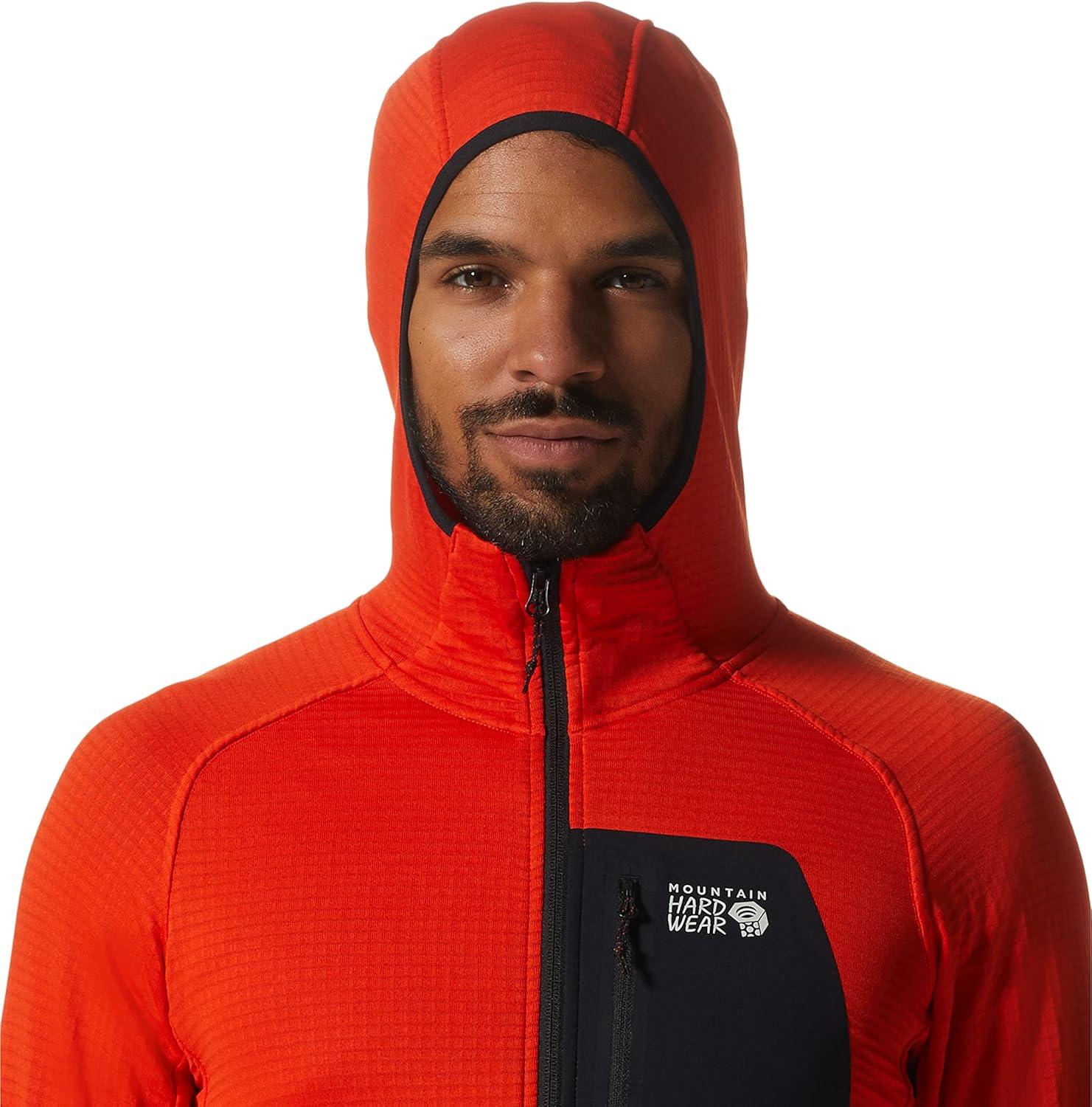 imageMountain Hardwear mens Polartec Power Grid Full Zip HoodyState Orange