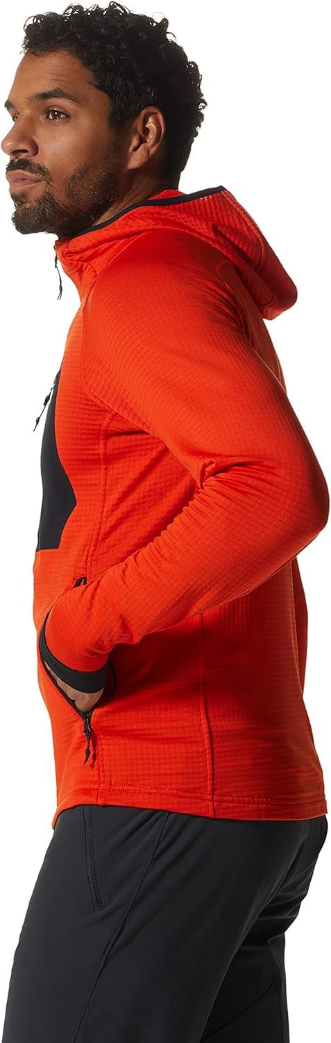 imageMountain Hardwear mens Polartec Power Grid Full Zip HoodyState Orange