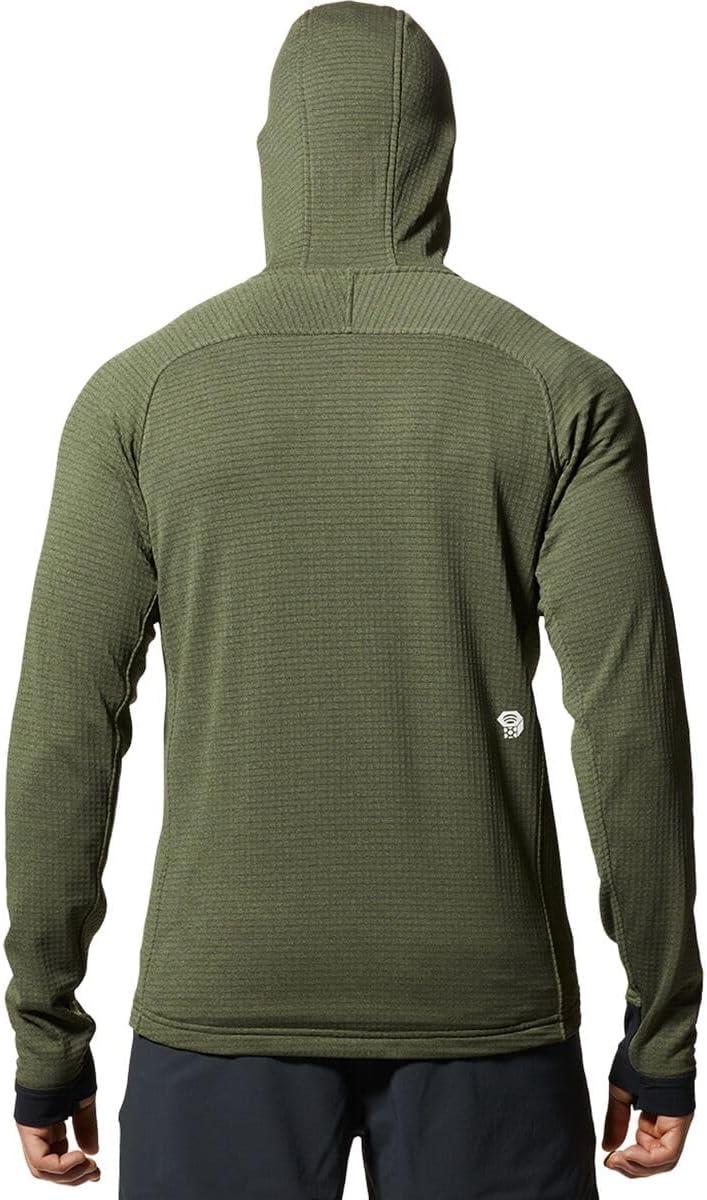 imageMountain Hardwear mens Polartec Power Grid Full Zip HoodySurplus Green Heather New 2024