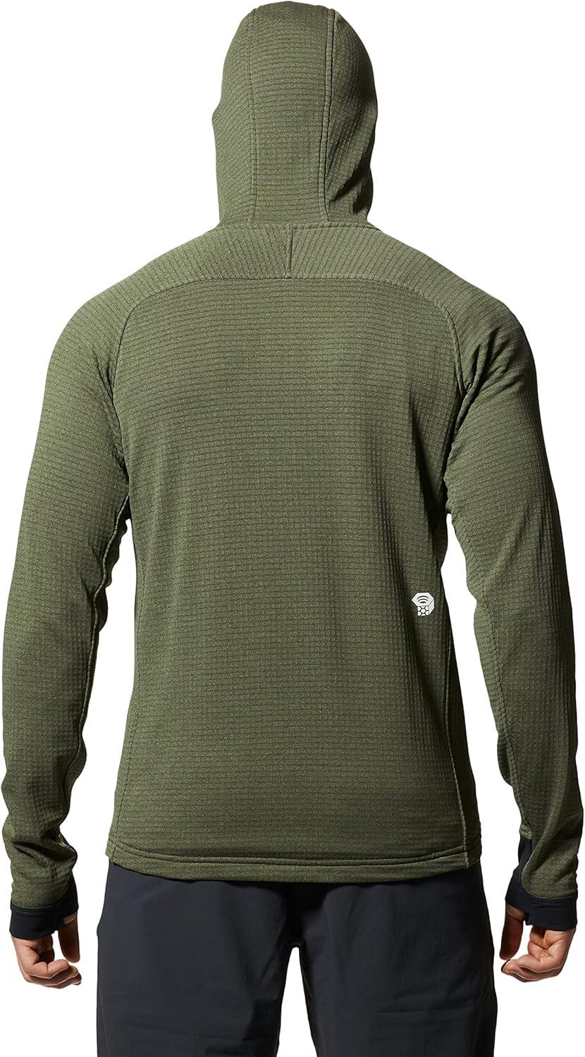 imageMountain Hardwear mens Polartec Power Grid Full Zip HoodySurplus Green Heather