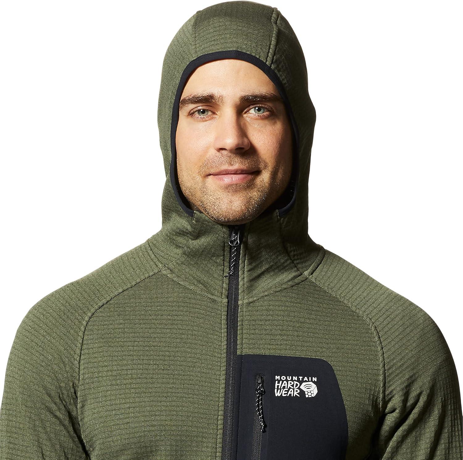 imageMountain Hardwear mens Polartec Power Grid Full Zip HoodySurplus Green Heather