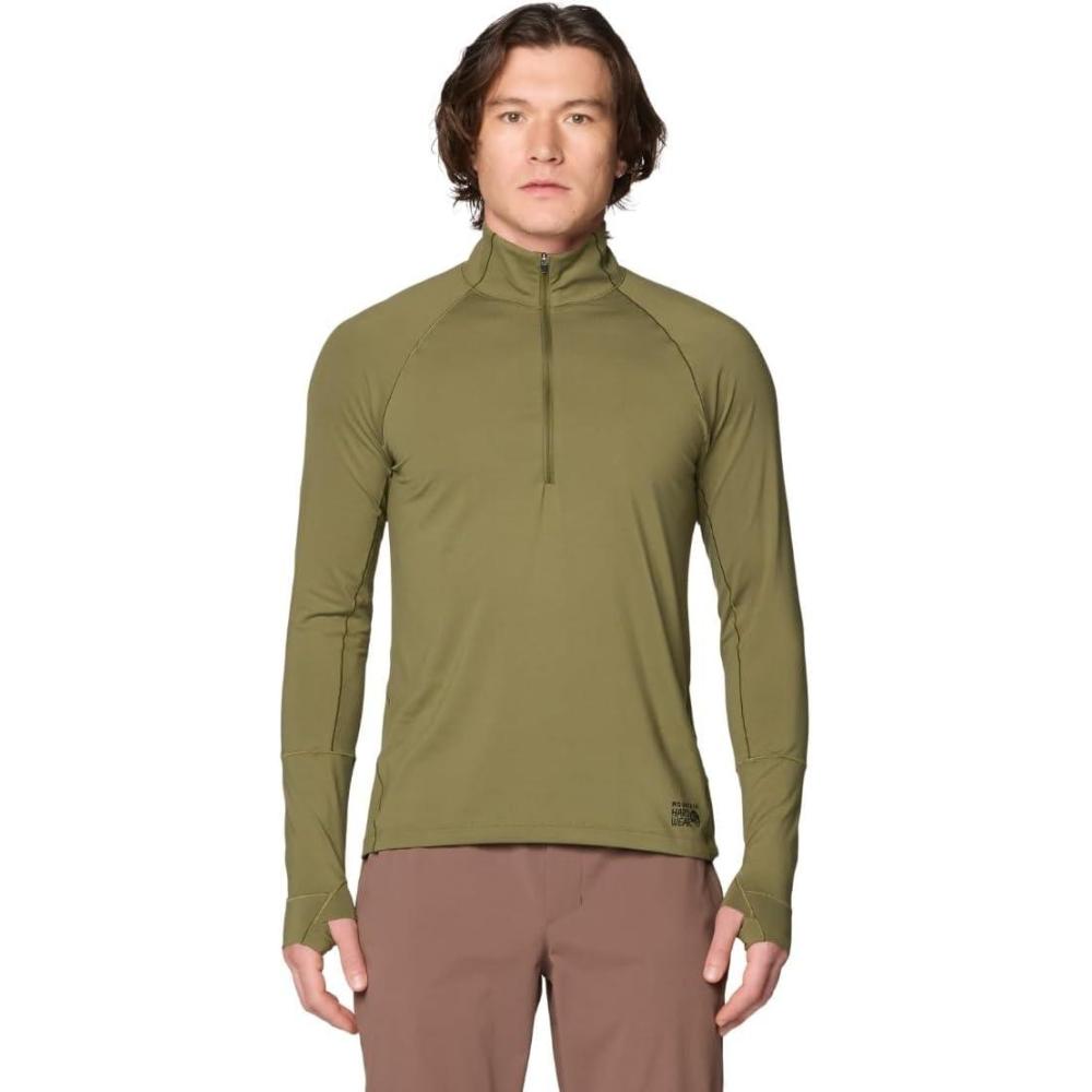 imageMountain Hardwear Mens Butter Up Long Sleeve Half ZipCombat Green