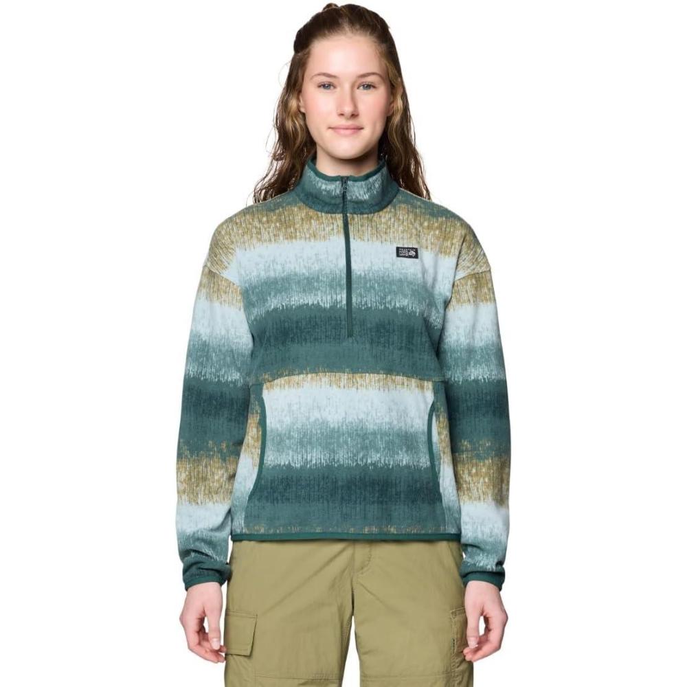 imageMountain Hardwear Womens Microchill Half ZipBlue Sage Gradient Stripe