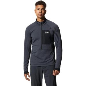 Mountain Hardwear Men’s Polartec Power Grid Half Zip Jacket | Stylish and Warm Jacket for All Outdoor Adventures(Blue Slate Heather – New 2024)
