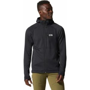 Mountain Hardwear mens Polartec Power Grid Full Zip Hoody(Black – New 2024)