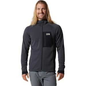 Mountain Hardwear mens Polartec Power Grid Full Zip Hoody(Blue Slate Heather)