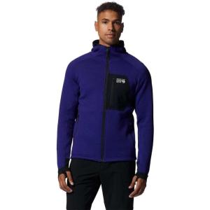 Mountain Hardwear mens Polartec Power Grid Full Zip Hoody(Klein Blue Heather)