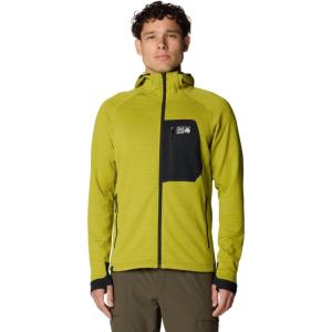 Mountain Hardwear mens Polartec Power Grid Full Zip Hoody(Python Green Heather)