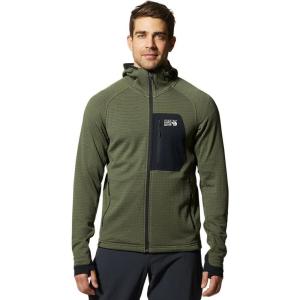 Mountain Hardwear mens Polartec Power Grid Full Zip Hoody(Surplus Green Heather – New 2024)