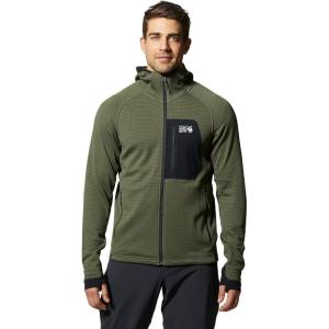 Mountain Hardwear mens Polartec Power Grid Full Zip Hoody(Surplus Green Heather)