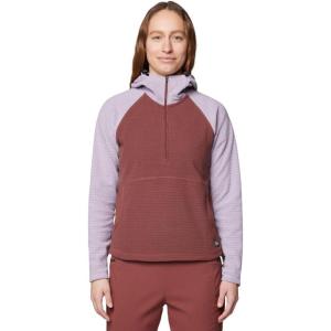 Mountain Hardwear womens Summit Grid Half Zip Hoody(Bourbon Brown  Atmospheric)