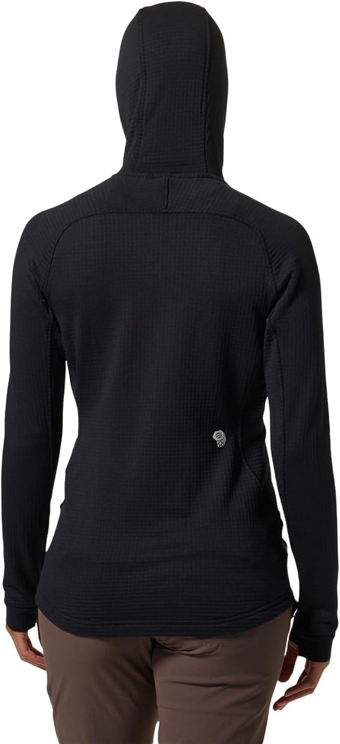 imageMountain Hardwear Womens Polartec Power Grid Full Zip Hoody for Climbing Hiking and Camping Breathable and InsulatedBlack