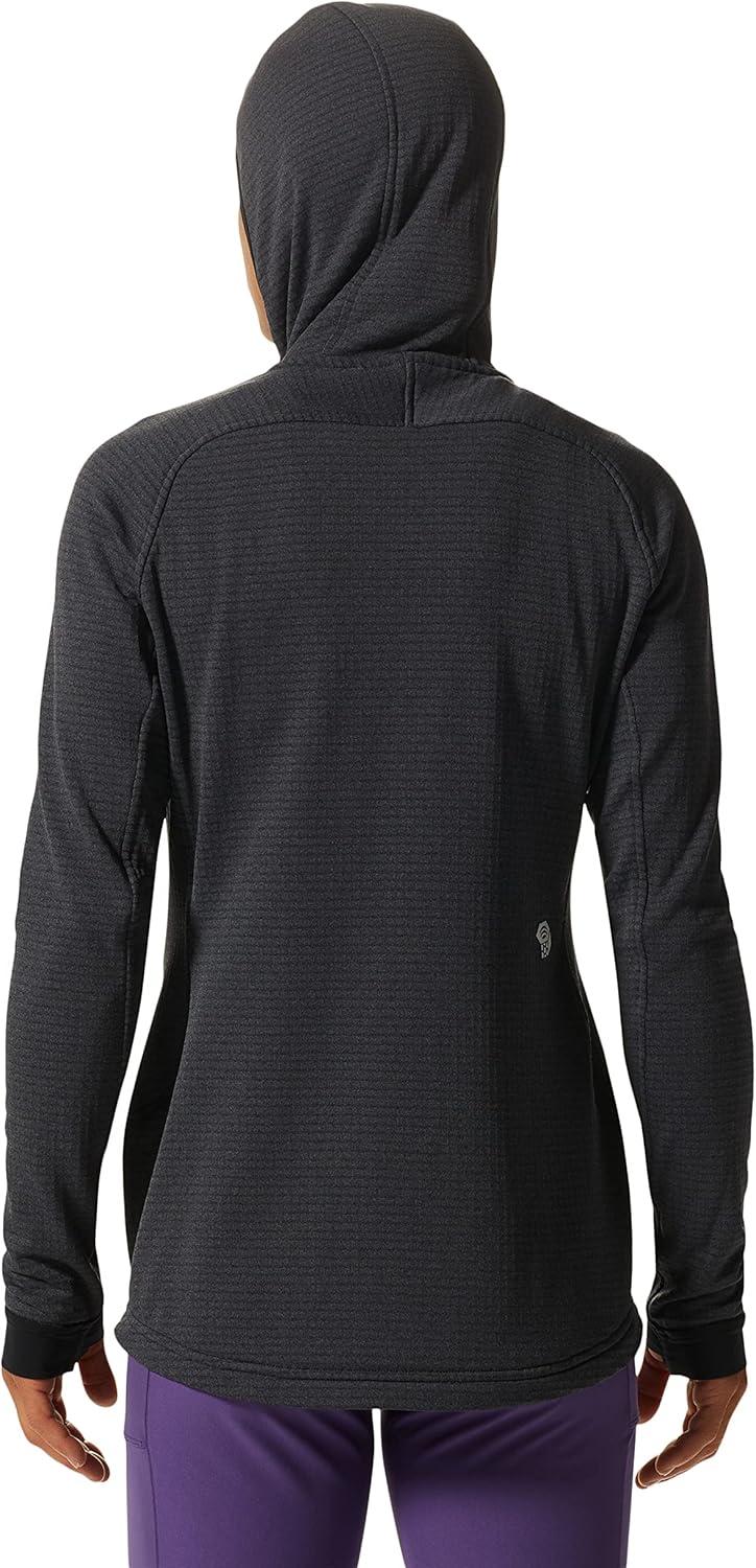 imageMountain Hardwear Womens Polartec Power Grid Full Zip Hoody for Climbing Hiking and Camping Breathable and InsulatedBlue Slate Heather