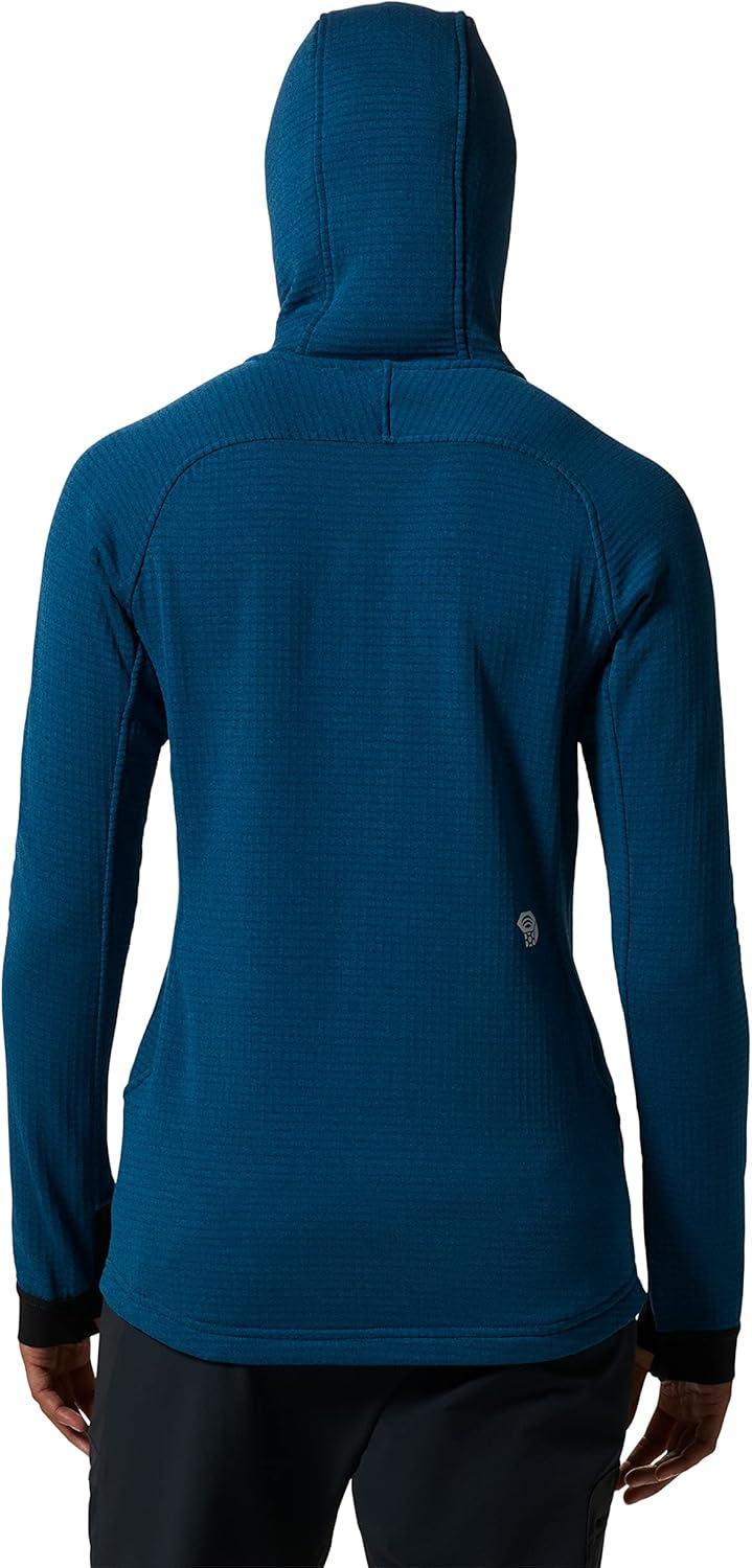imageMountain Hardwear Womens Polartec Power Grid Full Zip Hoody for Climbing Hiking and Camping Breathable and InsulatedVinson Blue Heather