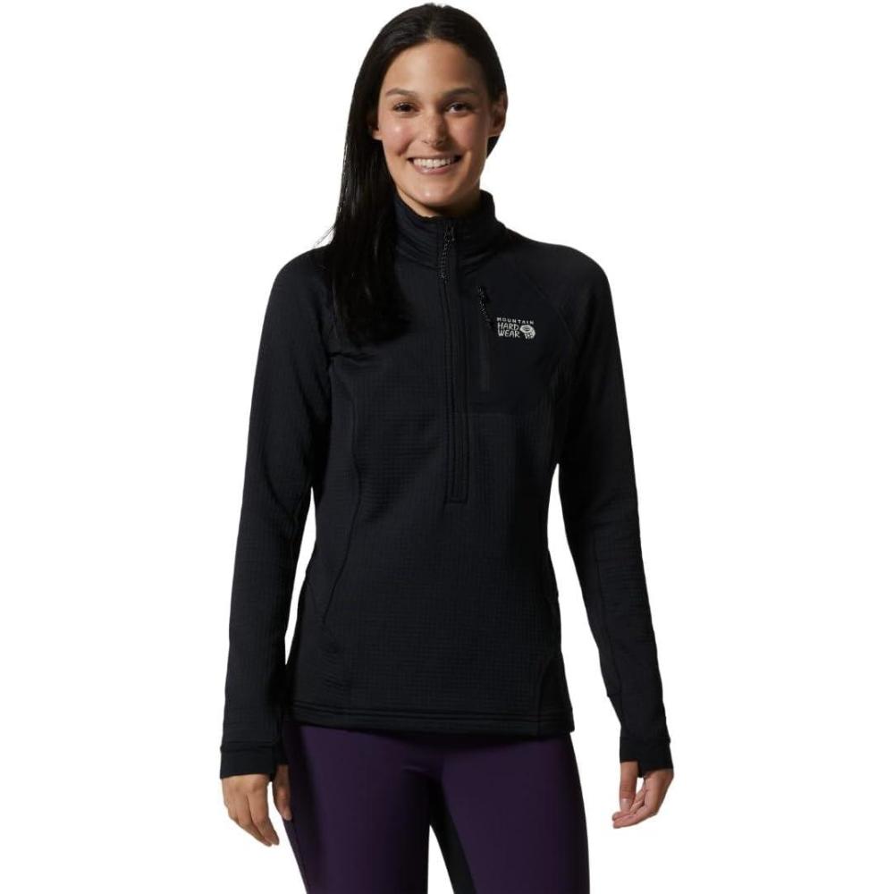 imageMountain Hardwear Womens Polartec Power Grid Half Zip JacketBlack
