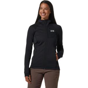 Mountain Hardwear Women’s Polartec Power Grid Full Zip Hoody for Climbing, Hiking, and Camping | Breathable and Insulated(Black)
