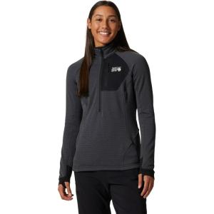 Mountain Hardwear womens Polartec Power Grid Half Zip Jacket(Blue Slate Heather)