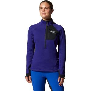 Mountain Hardwear womens Polartec Power Grid Half Zip Jacket(Klein Blue Heather)