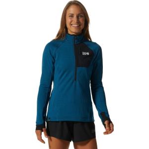 Mountain Hardwear womens Polartec Power Grid Half Zip Jacket(Vinson Blue Heather)