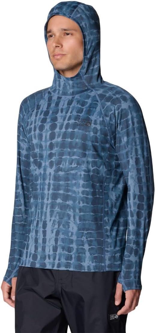 imageMountain Hardwear Mens Crater Lake Hoody for Hiking Camping Backpacking and Casual WearAdriatic Blue Prismatic Print