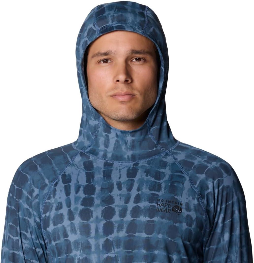 imageMountain Hardwear Mens Crater Lake Hoody for Hiking Camping Backpacking and Casual WearAdriatic Blue Prismatic Print