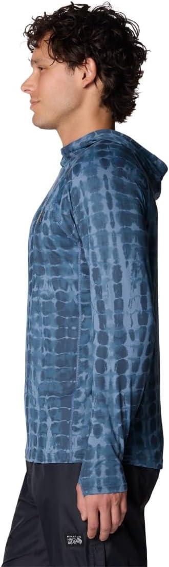 imageMountain Hardwear Mens Crater Lake Hoody for Hiking Camping Backpacking and Casual WearAdriatic Blue Prismatic Print