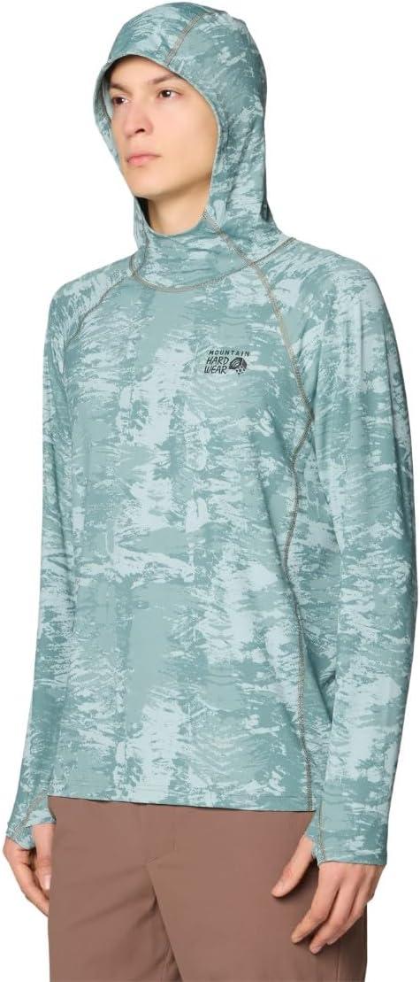 imageMountain Hardwear Mens Crater Lake Hoody for Hiking Camping Backpacking and Casual WearBlue Sage Inked Dyed Print