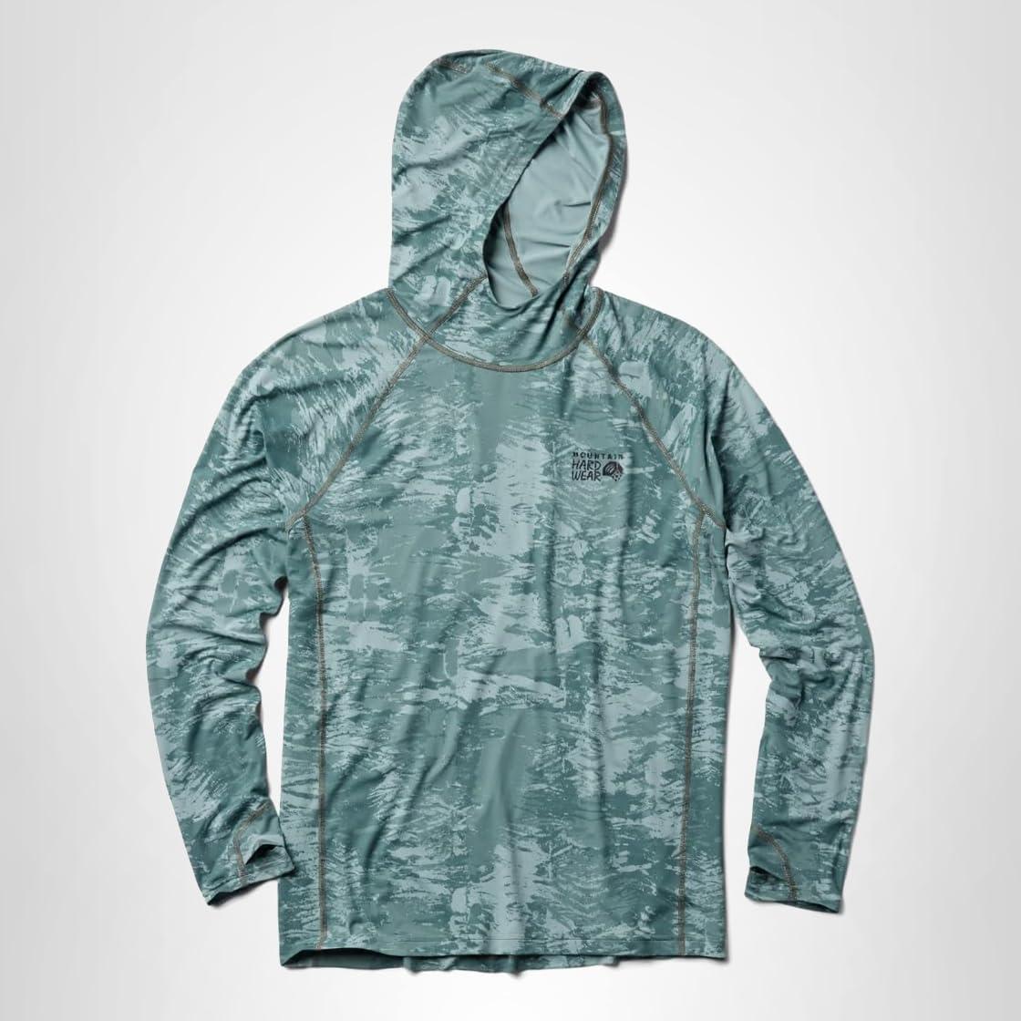 imageMountain Hardwear Mens Crater Lake Hoody for Hiking Camping Backpacking and Casual WearBlue Sage Inked Dyed Print