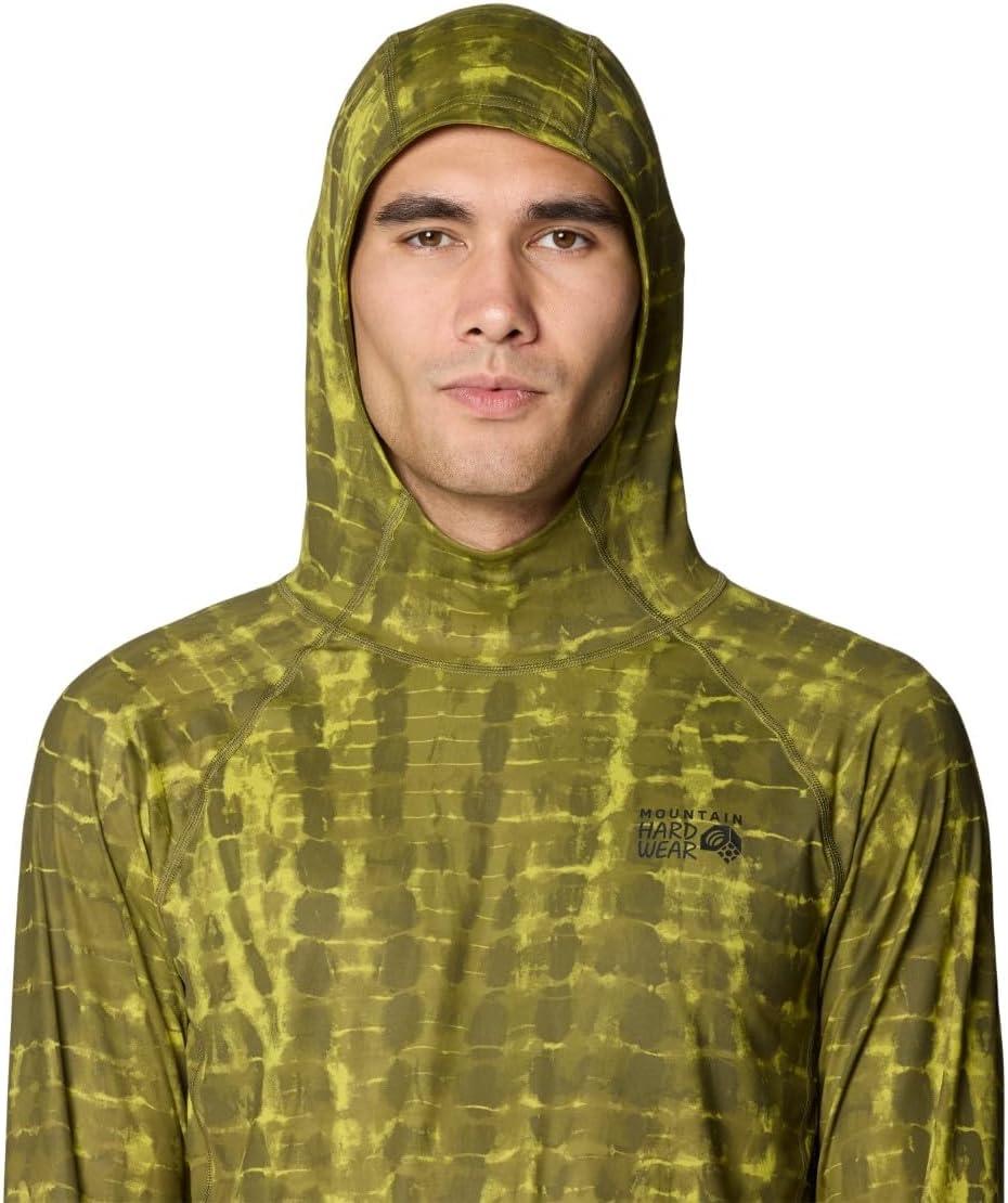 imageMountain Hardwear Mens Crater Lake Hoody for Hiking Camping Backpacking and Casual WearCombat Green Prismatic Print