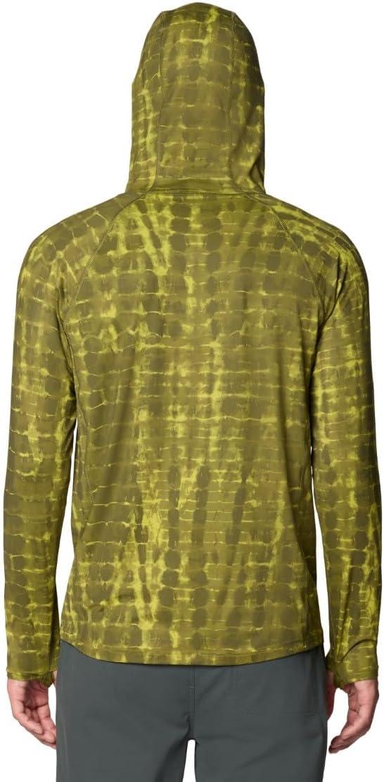 imageMountain Hardwear Mens Crater Lake Hoody for Hiking Camping Backpacking and Casual WearCombat Green Prismatic Print