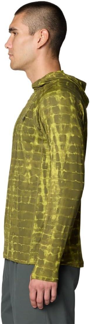 imageMountain Hardwear Mens Crater Lake Hoody for Hiking Camping Backpacking and Casual WearCombat Green Prismatic Print