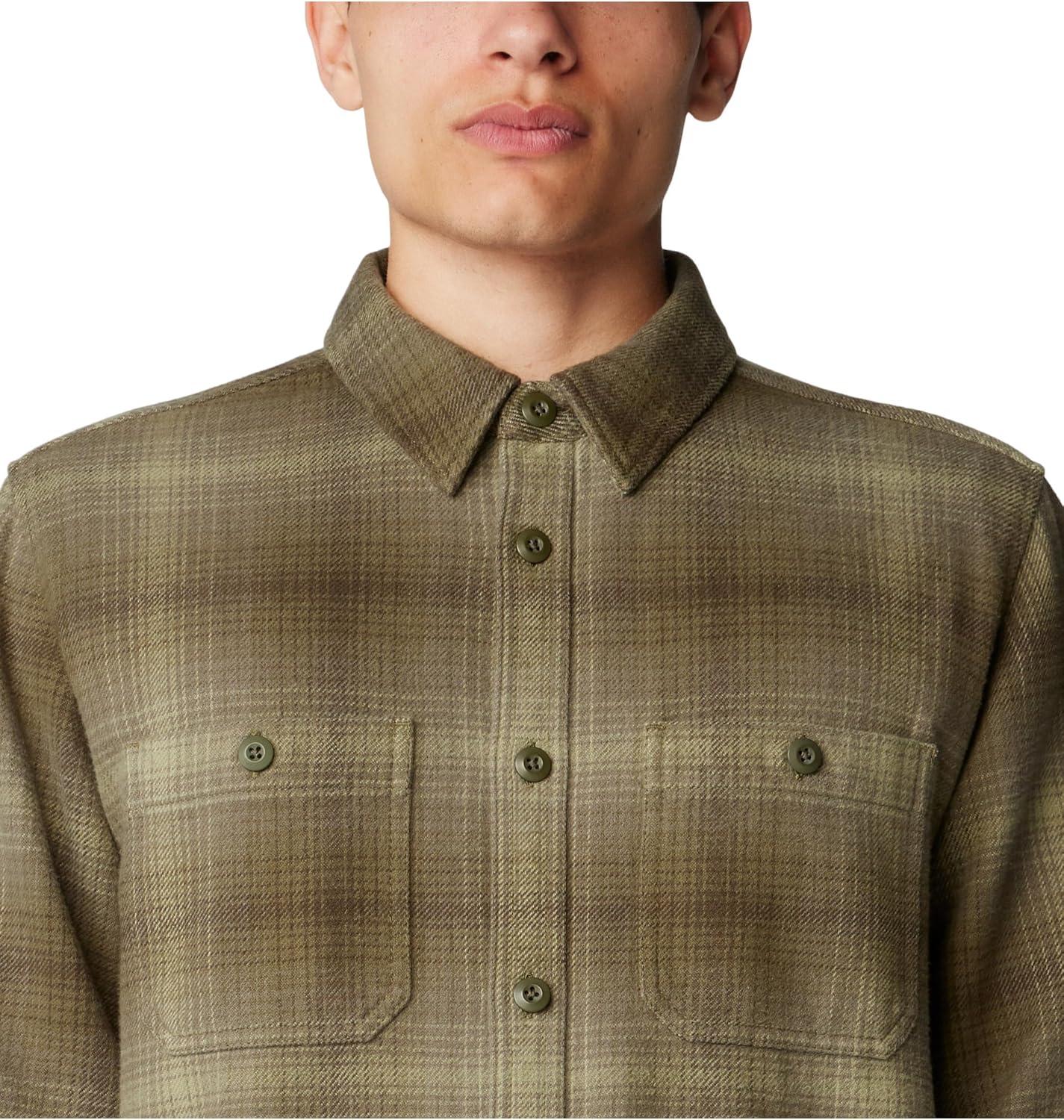imageMountain Hardwear Mens Plusher Long Sleeve ShirtDark Pine Ombre Buffalo Check Print