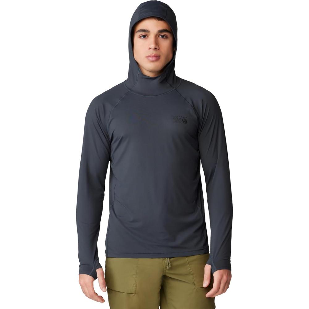 imageMountain Hardwear Mens Crater Lake Hoody for Hiking Camping Backpacking and Casual WearDark Storm