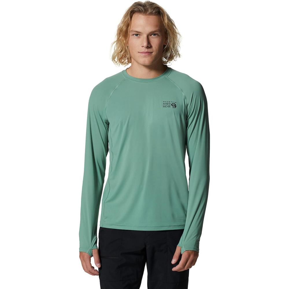 imageMountain Hardwear Mens Crater Lake Long Sleeve Crew Shirt for Hiking Camping Outdoor Adventures and Casual WearAloe