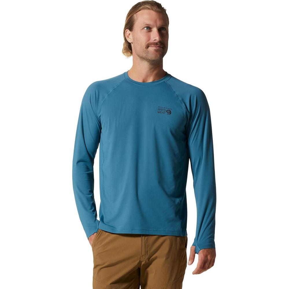 imageMountain Hardwear Mens Crater Lake Long Sleeve Crew Shirt for Hiking Camping Outdoor Adventures and Casual WearCaspian
