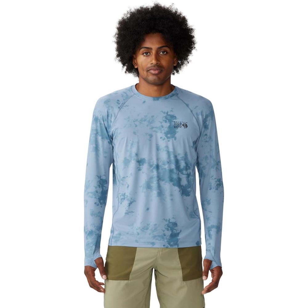 imageMountain Hardwear Mens Crater Lake Long Sleeve Crew Shirt for Hiking Camping Outdoor Adventures and Casual WearElement Nebula Print
