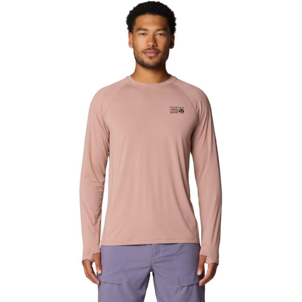 imageMountain Hardwear Mens Crater Lake Long Sleeve Crew Shirt for Hiking Camping Outdoor Adventures and Casual WearSmoky Quartz