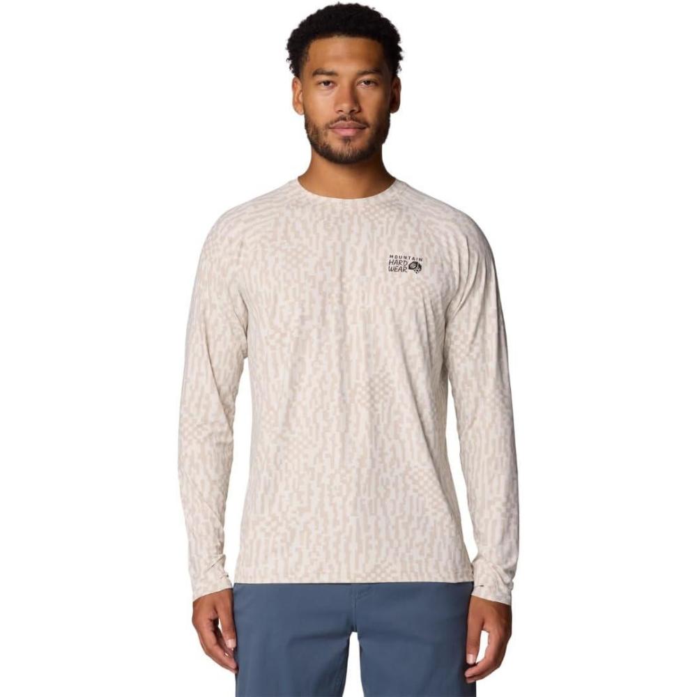 imageMountain Hardwear Mens Crater Lake Long Sleeve Crew Shirt for Hiking Camping Outdoor Adventures and Casual WearStone Digidaze Print