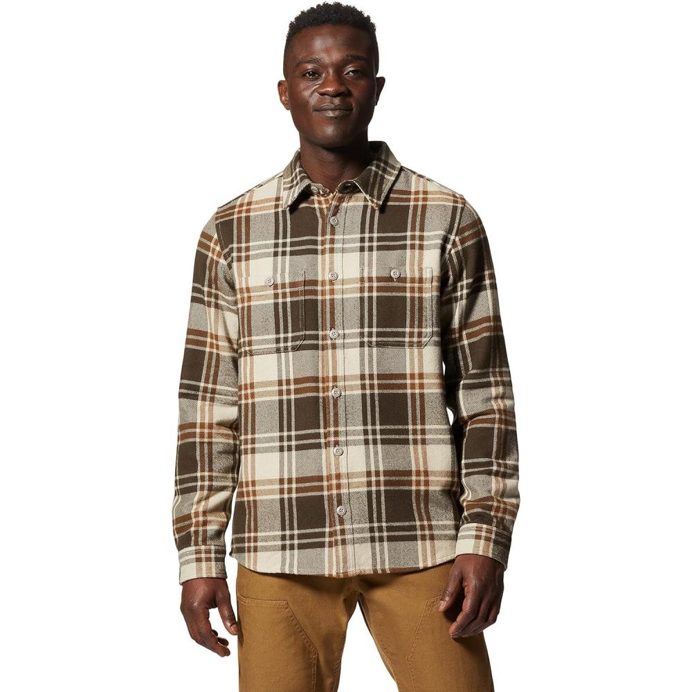 imageMountain Hardwear Mens Plusher Long Sleeve ShirtSandblast Bonfire Plaid