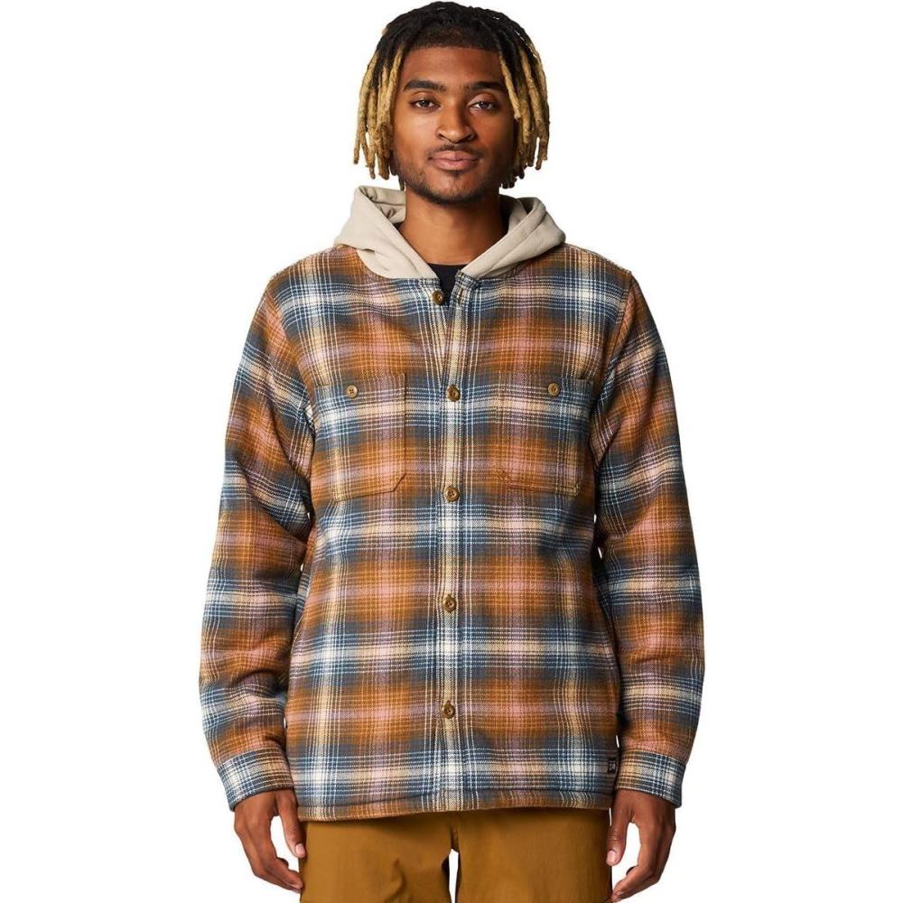 imageMountain Hardwear Mens Plusher Microchill Lined ShirtGolden Brown Ombre Buffalo Check Print